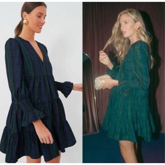 NWT Pomander Place Blackwatch Kenzo Plaid Mini Dress, XS $198 - Picture 2 of 9